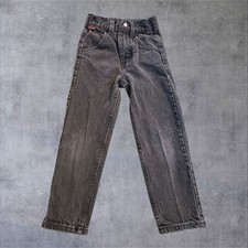 Vintage Rustler Kids Gray Jeans Size 6 Slim USA Made Elastic Waist