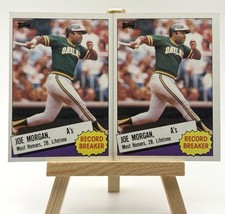 (2) 1985 Topps Joe Morgan Cards! Cincinnati Reds, Oakland A’s! HOF! 🔥🔥