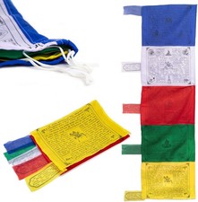 Tibetan Prayer Flags Vertical - Outdoor Decoration Hand Printed 177.8 x 43.18