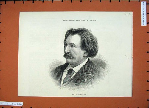 Original Old Antique Print 1883 Portrait Gustave Dore Man 19th