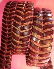 Size 42 Leather Snake Braid Belt With Silver Buckle