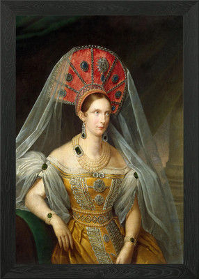 Portrait einer Frau in königlicher Kleidung gerahmtes Wandbild Poster Leinwanddruck Bild