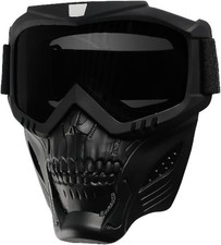 Motorcycle Goggles with Removable Face Mask, ATV Dirt Lens Color: Black lenses
