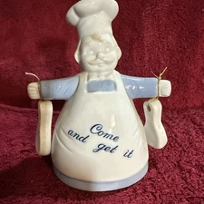 Vintage Chef in Apron Come and Get It Dinner Bell with External Chimes