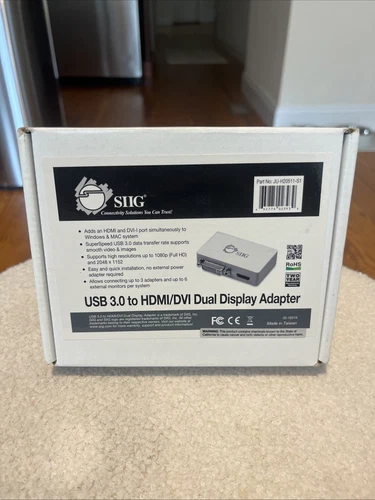 SIIG USB 3.0 to HDMI + DVI Simultaneous Dual Display Adapter For Mac and Windows
