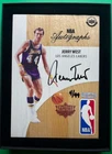 2016-17 UD UDA Supreme Hard Court Jerry West Game Used Floor Auto Logoman #04/99
