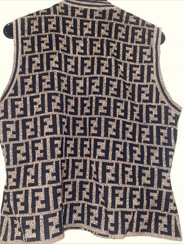 Fendi maglia lana donna gilet M modello FF con bottoni - Foto 4 di 6