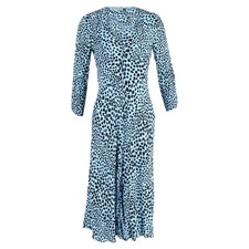 Rixo Katie Leopard Print Dress In Blue Viscose Women Light Blue S