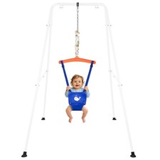 Baby Jumper with Stand, Foldable Activity for Infants, Height Blue