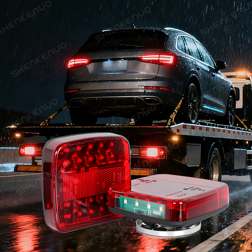 7 Pin LED Magnetic Wireless Trailer TailLight Kit - For Trailer Truck Automotive - Zdjęcie 9 z 11