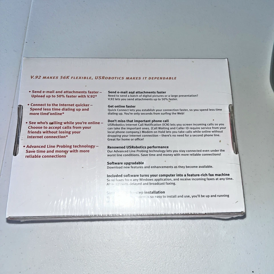 Factory Sealed US Robotics 56K Faxmodem V.92 PCI 5699B Windows Vintage Dial Up - Image 3 of 4