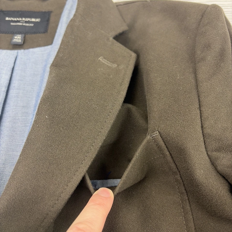 Blazer masculino Banana Republic 42L marrom sob medida jaqueta terno slim fit casaco esportivo - Imagem 3 de 4