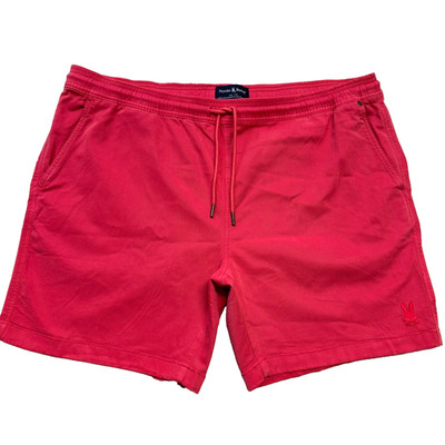 Psycho Bunny Solid Swim Trunks Mens XXL Raspberry Red Quick Dry Mesh Lined NWT