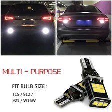 2x CANbus 921 T15 Back Up Reverse Light 15-SMD White Error Free LED Bulb 6000K