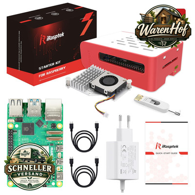iRasptek Starter Kit for Raspberry Pi 5-64GB Edition von OS-Bookworm vorinstalli