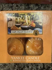 RARE Yankee Candle Box Of NAPA VALLEY HARVEST Tea Lights!  Only 3 Others New!