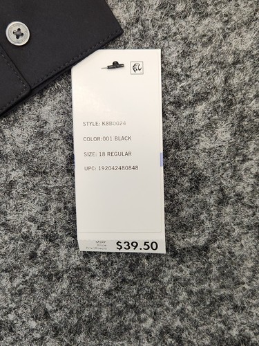 New CALVIN KLEIN Dress Shirt Boy Youth XL Extra Large Size 18 Black Slim Stretch - Picture 5 of 14