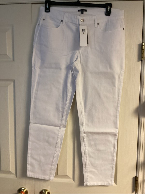 Eileen Fisher Women's Size 14 NWT Skinny Ankle Jean Organic Cotton White