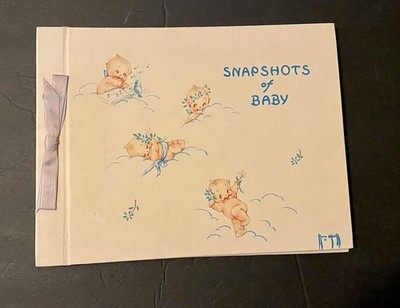 Vintage KEWPIE Rose O Neill Scrapbook Snapshot Album  Unused 1940s