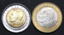 2001 Vatican City 500  &  1000 Lire Coins KM# 336 & 337