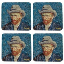 Enesco Vincent Van Gogh 4er Set Untersetzer, Selbstportr&auml;t (10x10cm)