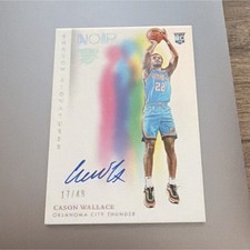 Panini 2023-24 Noir Shadow Signatures Cason Wallace Rookie Auto /49 Thunder #17