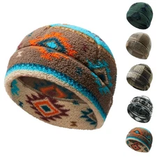 Winter Outdoor Warm Fleece Beanie Hat Windproof Skull Cap Ski Cap for Men Women