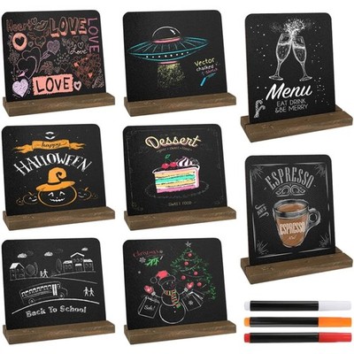 Rustikale Mini-Tafelschilder für Buffets & Getränkekarten - 8 Stück Set, Schwarz