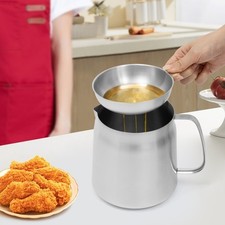 Pentola per friggere 2L/0,53 Gal in acciaio inox con setaccio per olio + coperchio piano per friggere
