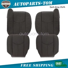 Front Bottom & Back Replacement Seat Cover Gray For 2003-2007 GMC Sierra 1500