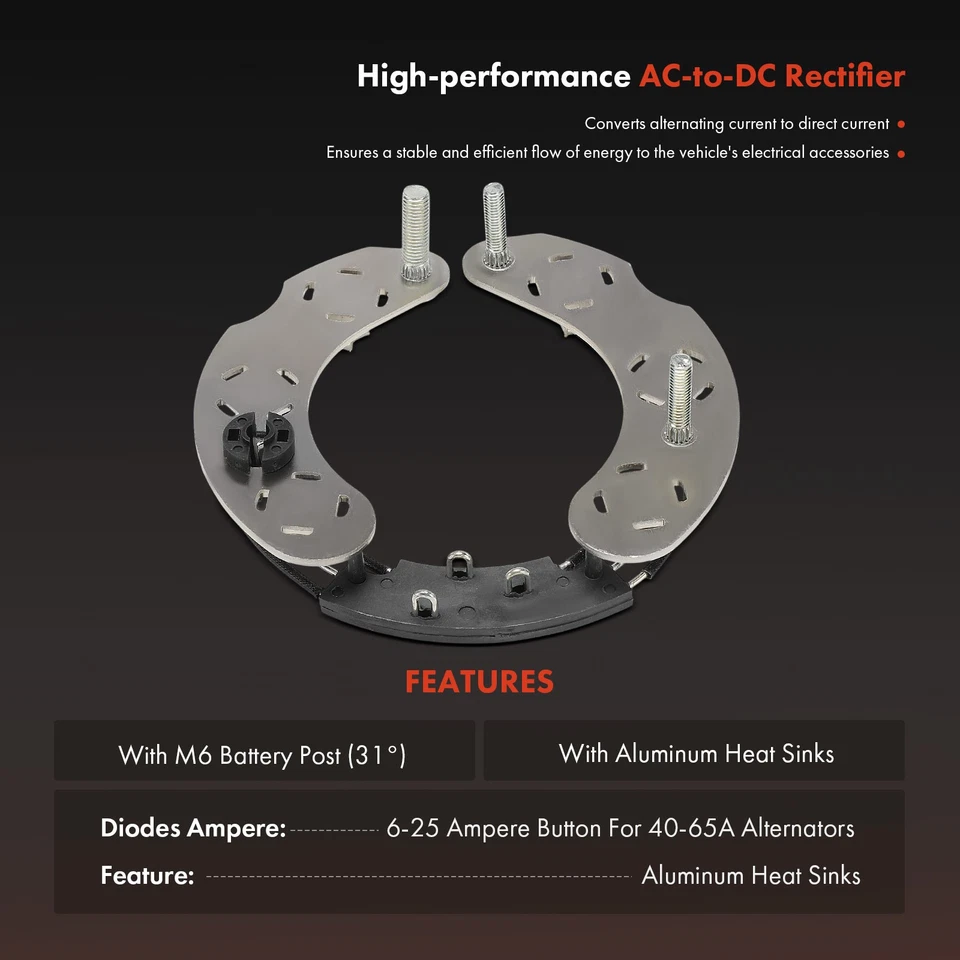Diodo rectificador alternador 12V con disipador de calor para Ford F-150 F-Super Duty Mercury Foto 2 de 4