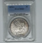 1878-S Morgan $1 Silver Dollar Graded PCGS MS63 Light Toning