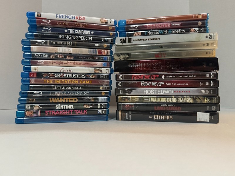 Lot of 30 DVD/Blu Rays. Various Themes.  Some Horror Rare Titles.  No Digital