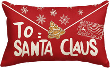 Christmas to Santa Claus Snowflake Envelope Throw Pillow Cover, 12 X 20 Inch Win