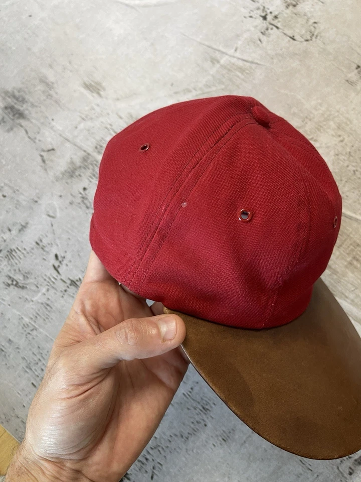 True Vintage 70s Polo Ralph Lauren Sportsman Leather Long Bill Cap Hat - Image 4 of 4