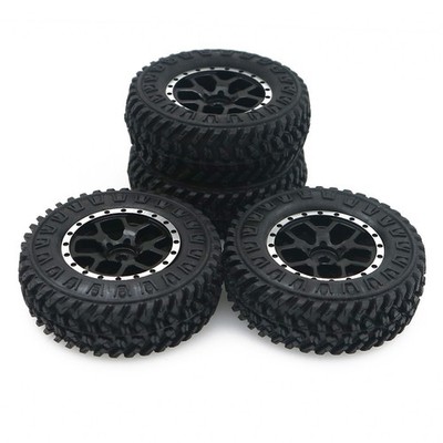 RCAWD 1.3'' Beadlock Weighted Wheel Rims Tires for 1/24 1/18 FMS SCX24 FCX24