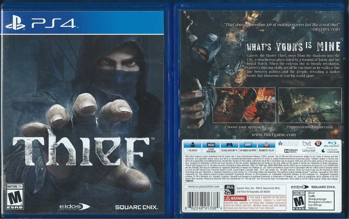 THIEF SONY PLAY STATION 4 PS4 2014 EXCELLENT CONDITION 