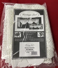 Heritage Lace Mantle Scarf Snow Family ~ 19" X 95" White Snowman ~ NEW
