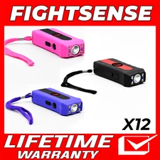 (12) Mini Rechargeable Stun Gun 10 Mil Volts W/Led Light 3 Color M Wholesale Lot