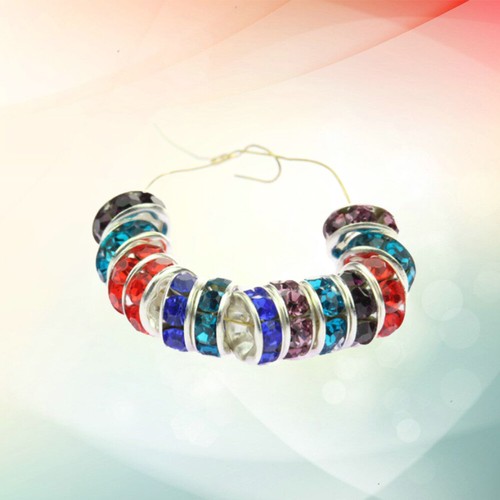 100PCS Spacer Charm Bead Rhinestone Charm Jewelery Making Spacer Bead - Picture 11 of 12