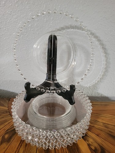 Set Of 8 Vintage Imperial Candkewick Clear 8" Salad Plates - Picture 4 of 5
