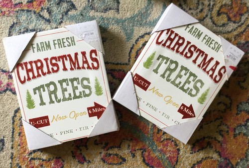 FARM FRESS CHRISTMAS TREES U-CUT now open Canvas Wall Art Print, 10" x 8" - Picture 2 of 5
