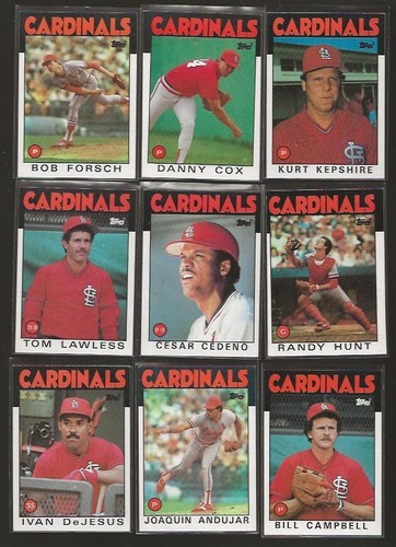1986 TOPPS ST LOUIS CARDINALS TEAM SET OF 33 CARDS W/ OZZIE SMITH NRMT-MT SHARP - Bild 3 von 4