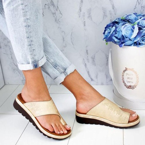 Women Summer Sandals Comfy Open Slippers Flats Orthopedic Bunion Shoes - Picture 13 of 24