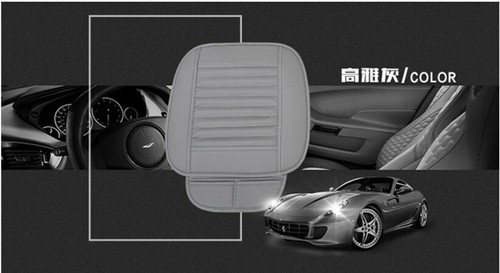 Car Front Seat Cover Full Surround PU Leather Breathable Chair Cushion Gray - Picture 9 of 10