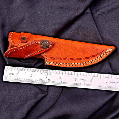 CUBIERTA DE FUNDA DE CUERO DE VACA PURO HECHA A MANO PERSONALIZADA PARA CUCHILLO DE HOJA FIJA 2723 - Imagen 3 de 5