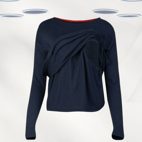 Ex Frugi Women’s Liliana Maternity Top in Navy (Defect) - Picture 2 of 4