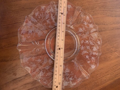 Vintage Fostoria Chintz Etched 10.75"Crystal Glass Baroque Pattern Platter - Picture 19 of 21