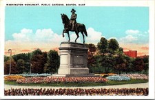 Historic Washington Monument Public Gardens Boston Massachusetts WB Postcard