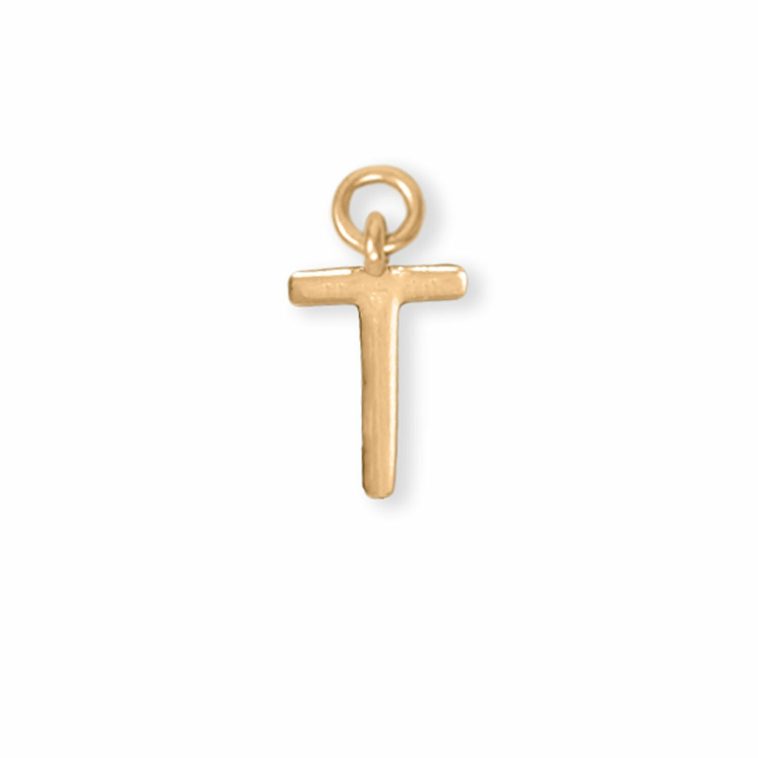"Gold-plated Sterling Silver Polished \"T\" Charm"